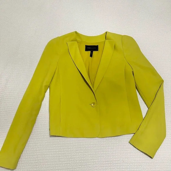 BCBGMaxazria chartreuse blazer pantsuit set - Picture 3 of 8